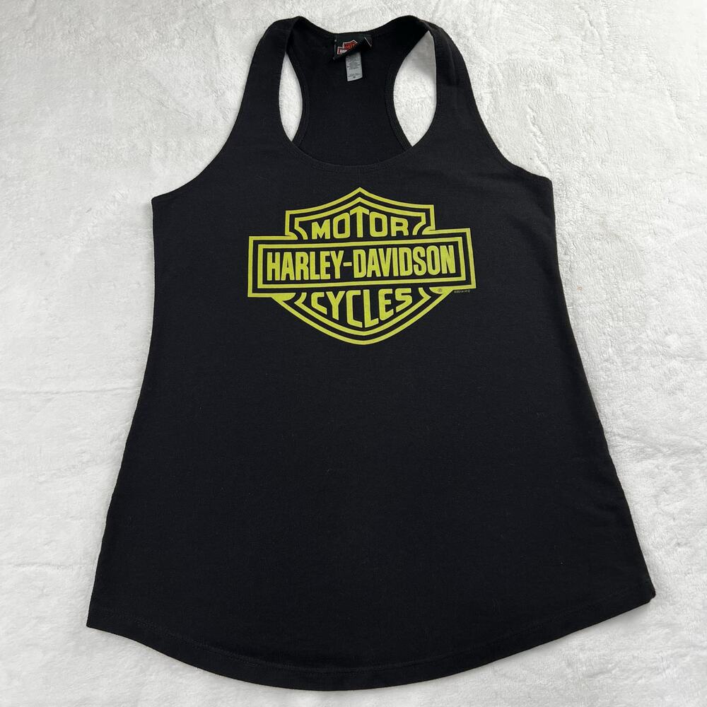 Harley-Davidson Mancuso Houston Texas Tank Top Women's size Medium Black Yellow